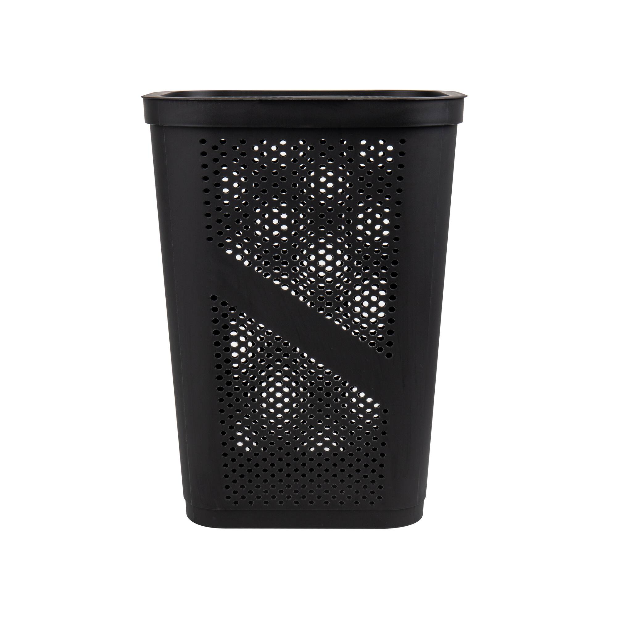 Mind Reader 60L Ventilated Slim Laundry Hamper with Cut Out Handles & Hinged Lid
